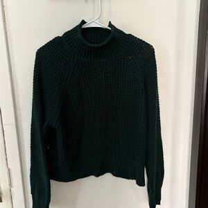 American Eagle Outfitters Dark Green Knit Turtleneck Sweater